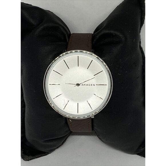 Skagen SKW2687 Women\'s Brown Leather Silver Analog Dial Quartz Wrist Watch LJ146 main image 9